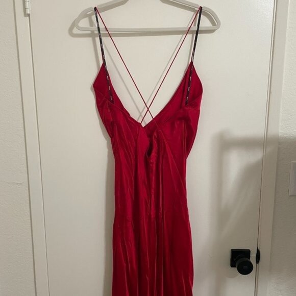 NEW SER.O.YA Amina Dress in Red Silk Satin Maxi Gown XL XLarge - Picture 6 of 8